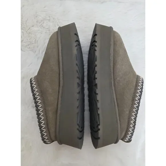 UGG Tazz Platform Slippers Hickory Brown Suede Women’s Size 7 New - Picture 3 of 16